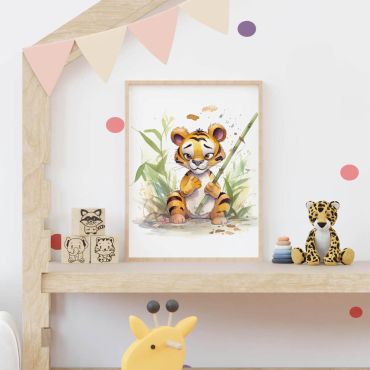 Cuadros para Bebés - Tigre Daniel en Acuarela