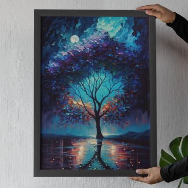 Cuadro Árbol Azul