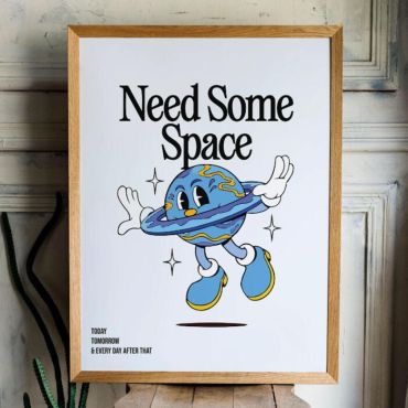 cuadro con la frase necesito algo de espacio