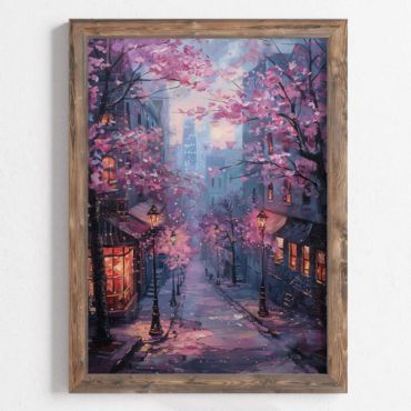 Cuadro de Paisaje Urbano en Primavera