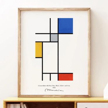 Cuadro de Piet Mondrian - Composición con Rojo, Azul, Negro, Gris y Amarillo