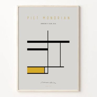 cuadro de piet mondrian composicion en amarillo
