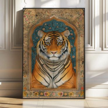 Cuadro de Tigre Indio Vintage