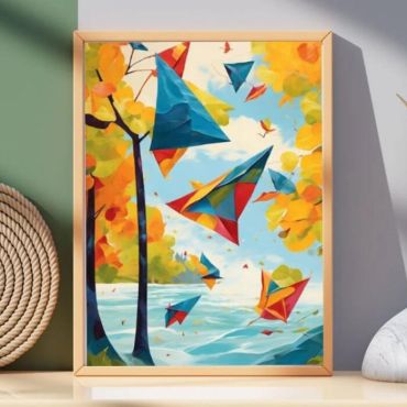 Cuadro en Otoño con Cometas