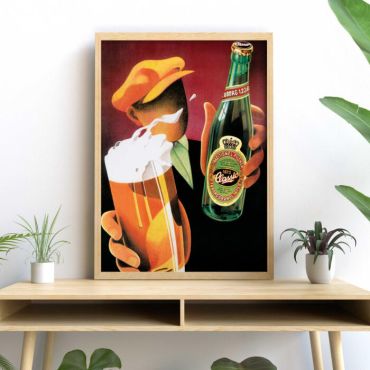 Cuadros para Bar - Hombre con Cerveza y Vaso Alto