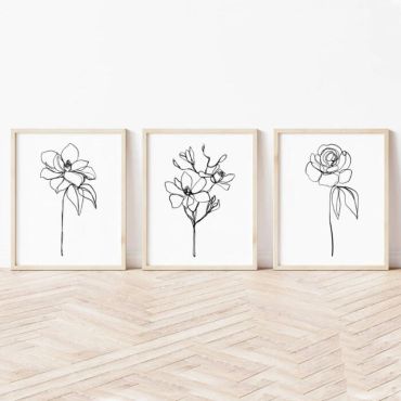 cuadros de lineas de flores