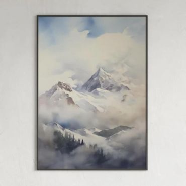 cuadros de paisajes naturales montañas con nieve