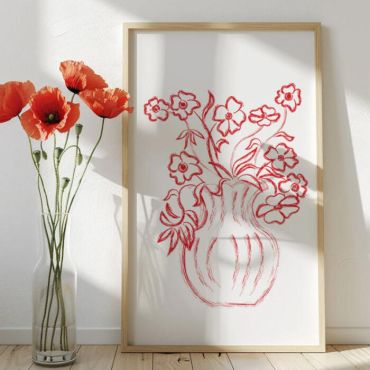 cuadros decorativos amapolas rojas