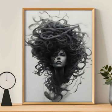 cuadros decorativos arte al carbon de medusa