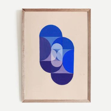 cuadros decorativos arte geometrico azul