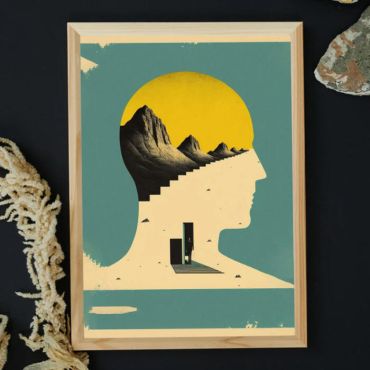 cuadros decorativos arte surrealista de la montaña