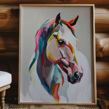 cuadros decorativos caballo colorido
