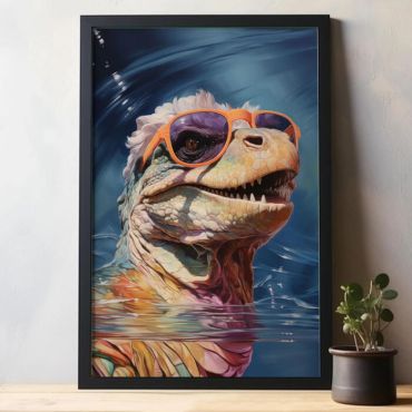 cuadros decorativos iguana con gafas de sol