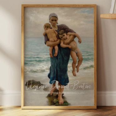 cuadros decorativos la esposa del pescador viene a bañar a sus hijos