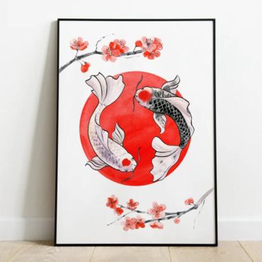 cuadros decorativos pez koi japones