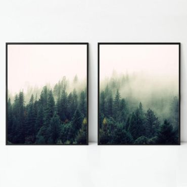 cuadros otoño de niebla