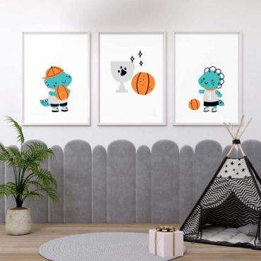 Cuadros para Bebés - El Sueño de un Dinosario - Set de 3
