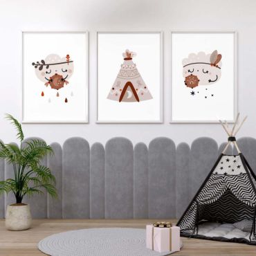 Cuadros para Bebés - Los juegos de una Nube - Set de 3