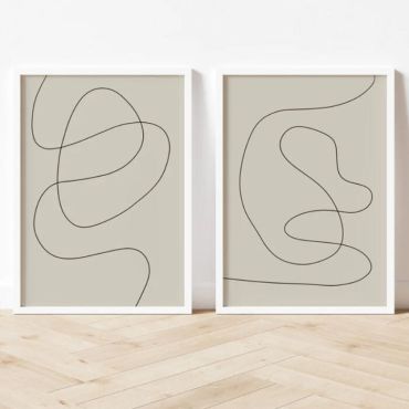 cuadros para sala arte de línea beige claro