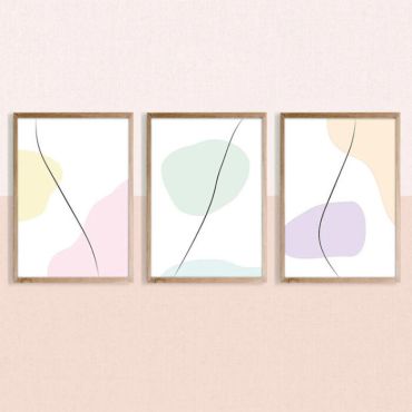 cuadros para sala formas geometricas con colores pastel