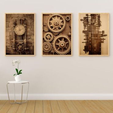 cuadro vintage engranajes de reloj