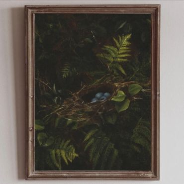 cuadros vintage nido de pajaro