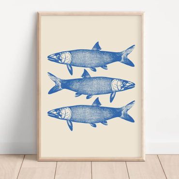 Cuadro pescado retro