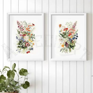 Cuadros de Flores - Arreglo Floral Set de 2
