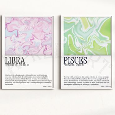 Cuadros Abstractos - Auras de Libra y Piscis - Set de 2