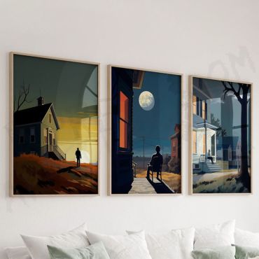 Edward Hopper - The Fear Of Loneliness - Set de 3