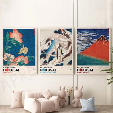 Katsushika Hokusai - Flora and Fauna - Set de 3