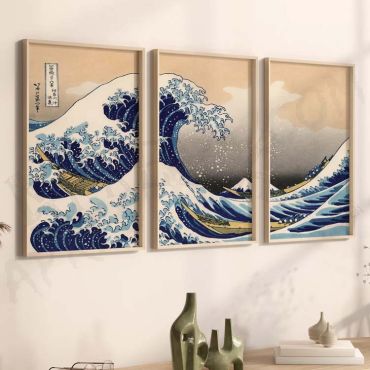 Katsushika Hokusai - The great wave - Set de 3