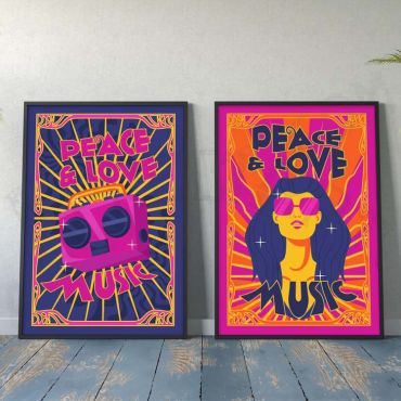 Cuadros Aesthetic - Vibes of Peace - Set de 2