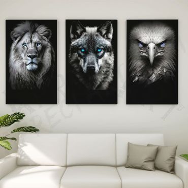 Cuadros de Animales - Bestias del Silencio - Set de 3