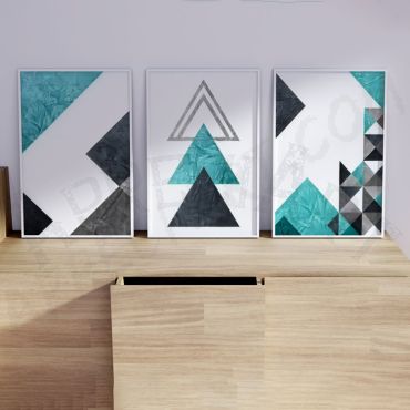 Cuadros para Sala - Formas en Equilibrio - Set de 3