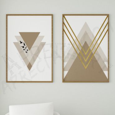Cuadros para Sala - Modernidad Triangular - Set de 2