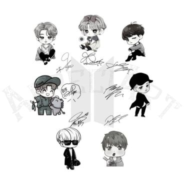 Pósters de BTS - BTS Cartoon Characters
