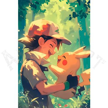 Pósters de Pokémon - Ash y Pikachu