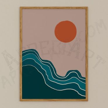 cuadro abstracto del atardecer