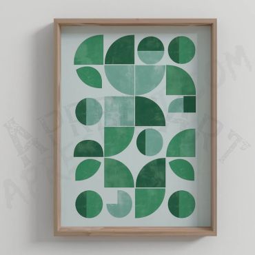 Cuadro Bauhaus Abstracto Verde