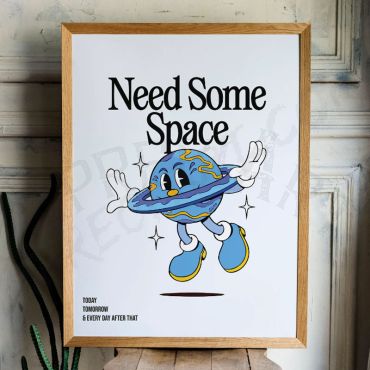 cuadro con la frase necesito algo de espacio