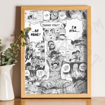 Cuadros de Anime - One Piece en Blanco y Negro