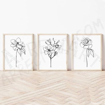 cuadros de lineas de flores