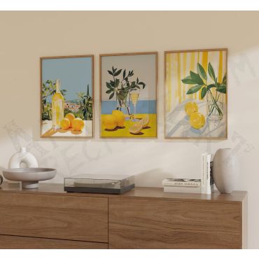 Cuadros para Comedor - Limones Tropicales Set de 3