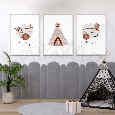 Cuadros para Bebés - Los juegos de una Nube - Set de 3