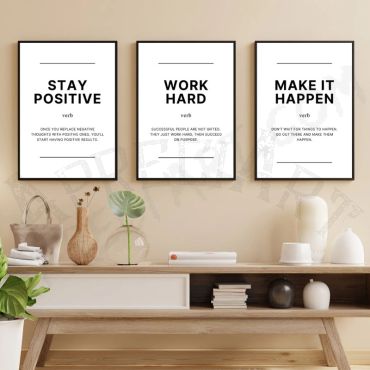 cuadros para oficina frase stay positive work hard make it happen