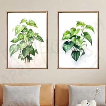 cuadros para sala plantas de acuarela