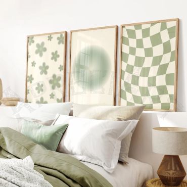 Cuadros Aesthetic - Preepy Verde - Set de 3