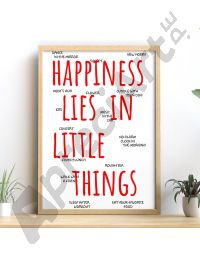Cuadros con Frases - HAPPINESS LIES IN LITTLE THINGS