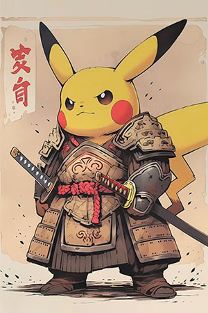 Poster de Pikachu samurai